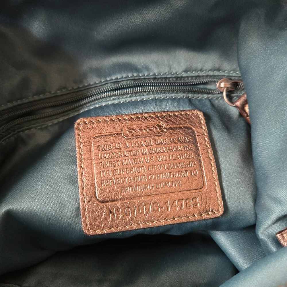 Coach Metallic Leather Shoulder Bag - Picture 7 of 9